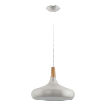 Eglo - Hanglamp aan een koord 1xE27/40W/230V diameter 40 cm zilver - FSC gecertificeerd