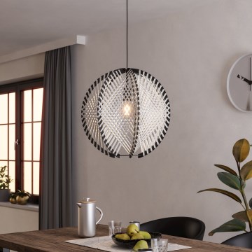Eglo - Hanglamp aan een koord 1xE27/40W/230V diameter 48 cm wit/zwart