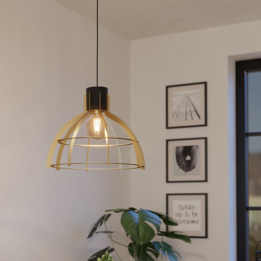 Eglo - Hanglamp aan een koord 1xE27/40W/230V goud