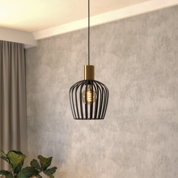 Eglo - Hanglamp aan een koord 1xE27/40W/230V zwart/goud