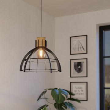 Eglo - Hanglamp aan een koord 1xE27/40W/230V zwart
