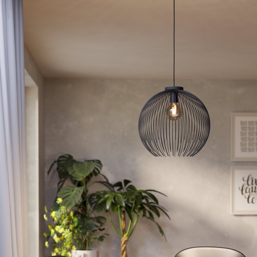 Eglo - Hanglamp aan een koord 1xE27/40W/230V zwart