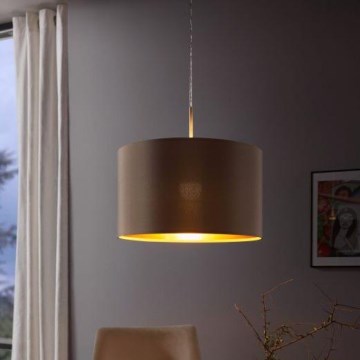 Eglo - Hanglamp aan een koord 1xE27/60W/230V taupe