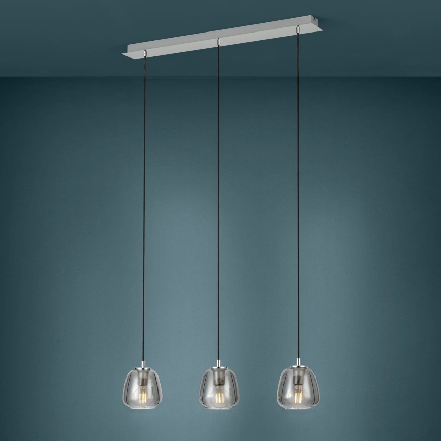 Eglo - Hanglamp aan een koord 3xE27/40W/230V gerookt