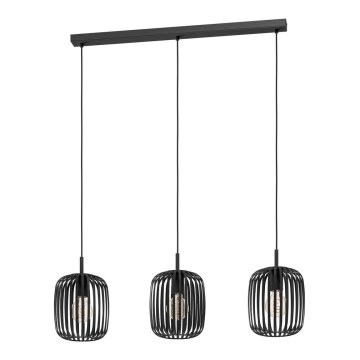 Eglo - Hanglamp aan een koord 3xE27/40W/230V zwart