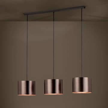Eglo - Hanglamp aan een koord 3xE27/60W/230V koper