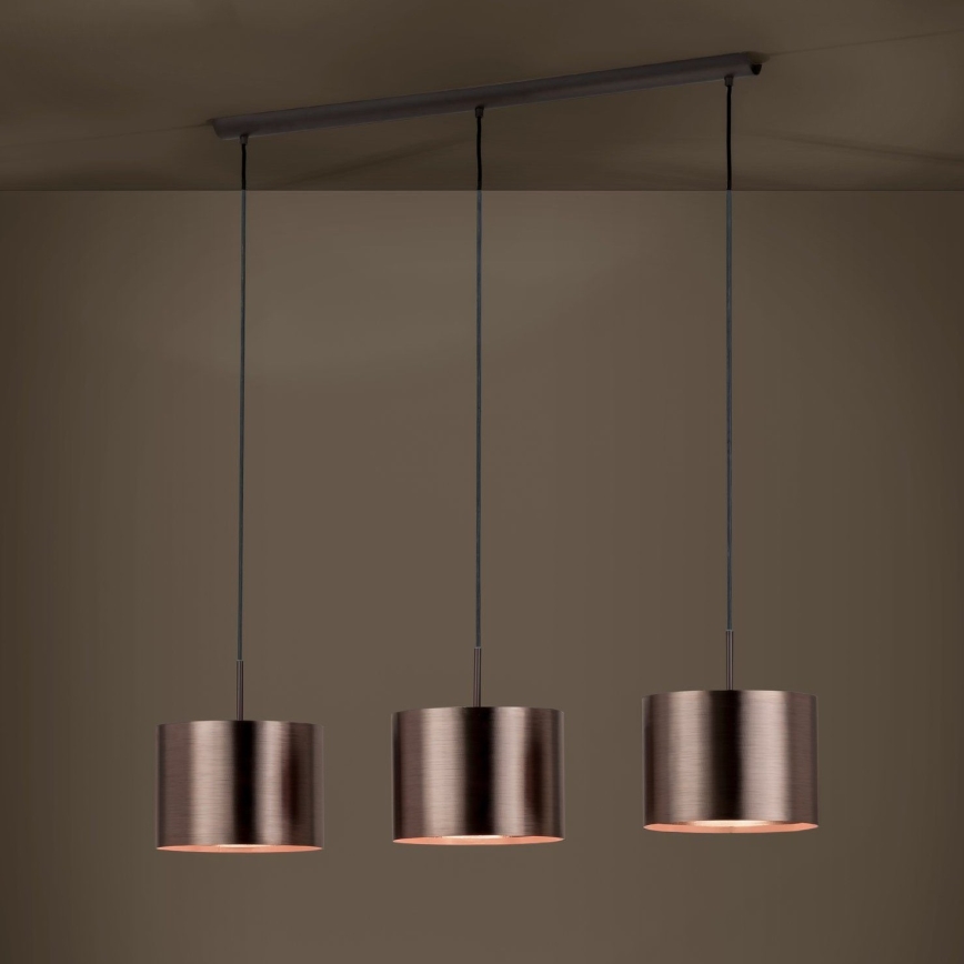 Eglo - Hanglamp aan een koord 3xE27/60W/230V koper