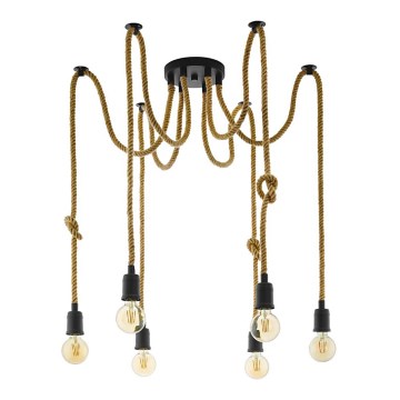 Eglo - Hanglamp aan een koord 6xE27/28W/230V spin