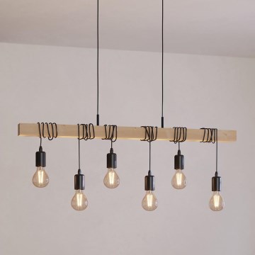 Eglo - Hanglamp aan een koord TOWNSHEND 6xE27/60W/230V - FSC gecertificeerd
