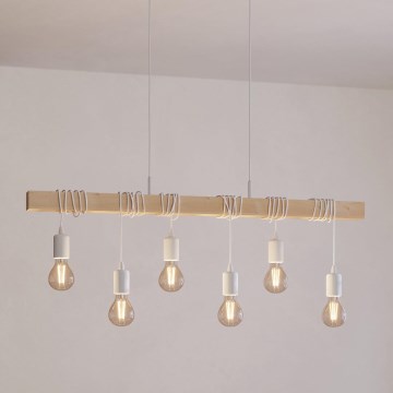 Eglo - Hanglamp aan een koord TOWNSHEND 6xE27/60W/230V - FSC gecertificeerd