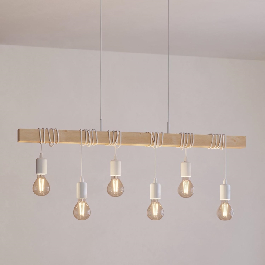 Eglo - Hanglamp aan een koord TOWNSHEND 6xE27/60W/230V - FSC gecertificeerd