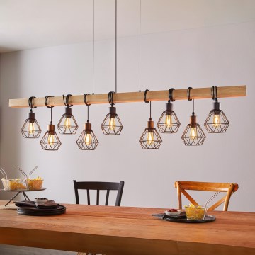 Eglo - Hanglamp aan een koord TOWNSHEND 9xE27/60W/230V - FSC gecertificeerd