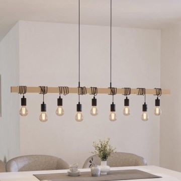 Eglo - Hanglamp aan een koord TOWNSHEND 9xE27/60W/230V - FSC gecertificeerd
