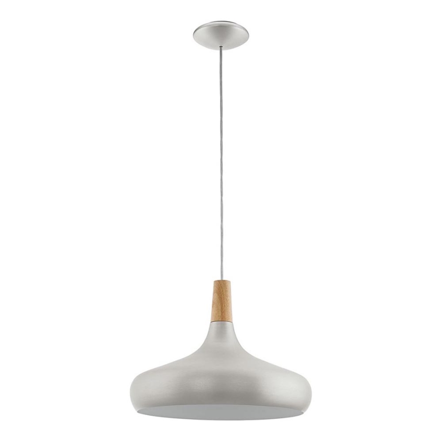 Eglo - Hanglamp aan kabel 1xE27/40W/230V Ø 40 cm zilverkleurig