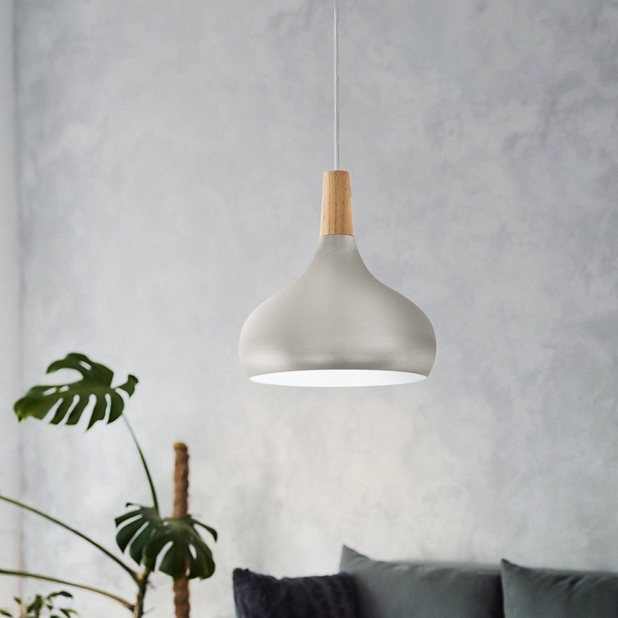 Eglo - Hanglamp aan kabel 1xE27/60W/230V Ø 28 cm zilver