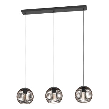 Eglo - Hanglamp aan kabel 3xE27/60W/230V zwart