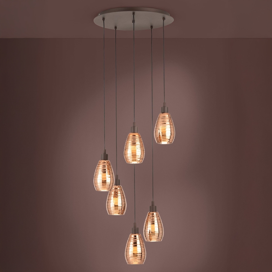 Eglo - Hanglamp aan koord 6xE27/60W/230V