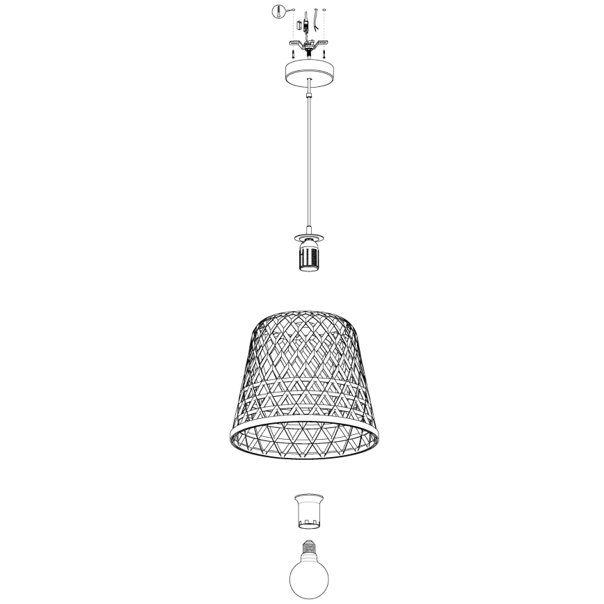 Eglo - Hanglamp aan koord KIRKCOLM 1x E27 / 60W / 230V