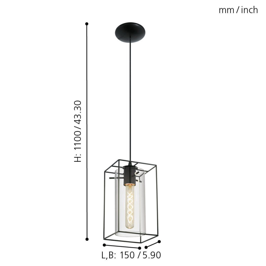 Eglo - Hanglamp LONCINO 1x E27 / 60W / 230V