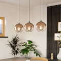 Eglo - Hanglamp met kabel 3xE27/60W/230V zwart/beige/gerookt
