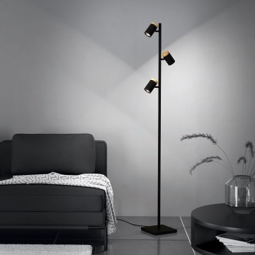 Eglo - Lampadaire 3xGU10/4,5W/230V 3000K noir/marron