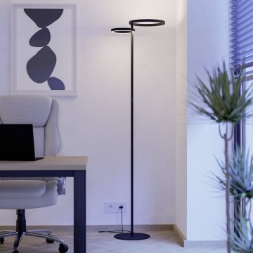 Eglo - Lampadaire LED dimmable LED/16W/230V + LED/12W noir