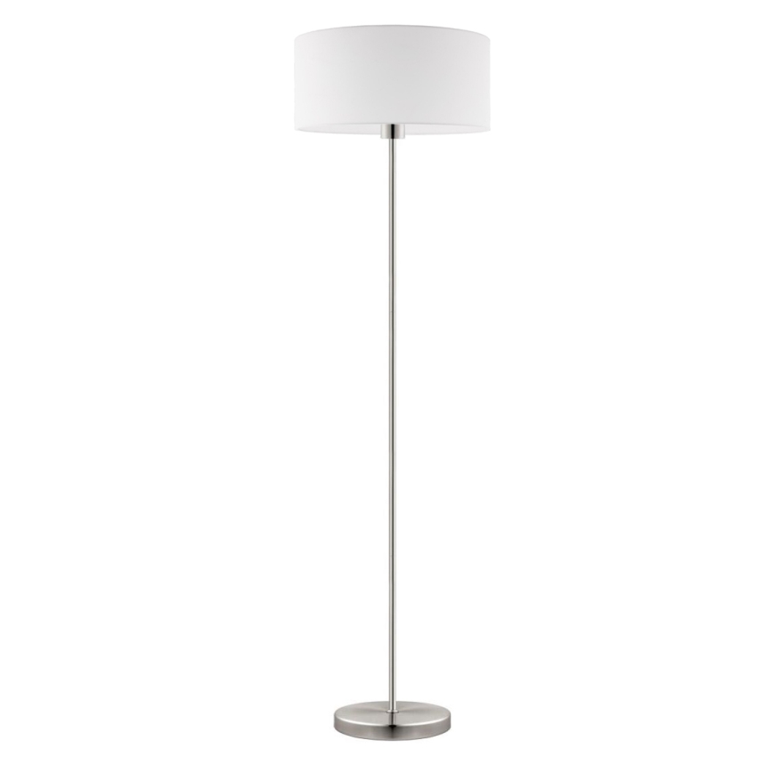 Eglo - Lampadaire LED TUNJA 1xE27/60W/230V chromé mat/blanc