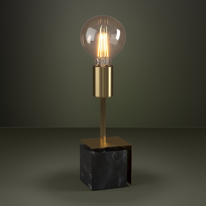 Eglo - Lampe de table 1xE27/40W/230V doré/noir marbre