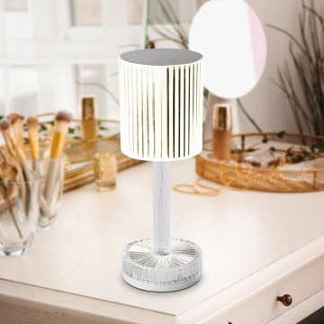 Eglo - Lampe de table LED RGB dimmable et rechargeable, 800 mAh, transparente