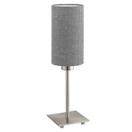 Eglo - Lampe de table LED TUNJA 1xE27/60W/230V 26,5 cm chrome mat/gris