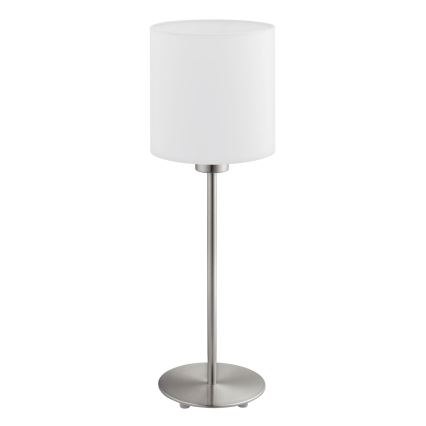 Eglo - Lampe de table LED TUNJA 1xE27/60W/230V 38,5 cm chrome mat/blanc
