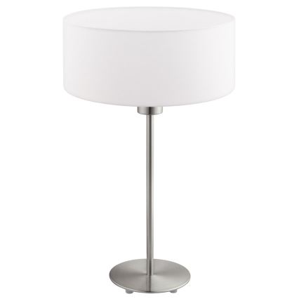 Eglo - Lampe de table LED TUNJA 1xE27/60W/230V 38,5 cm chrome mat/blanc