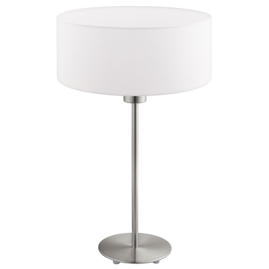 Eglo - Lampe de table LED TUNJA 1xE27/60W/230V 38,5 cm chrome mat/blanc