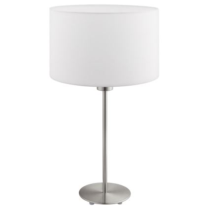 Eglo - Lampe de table LED TUNJA 1xE27/60W/230V 38,5 cm chrome mat/blanc