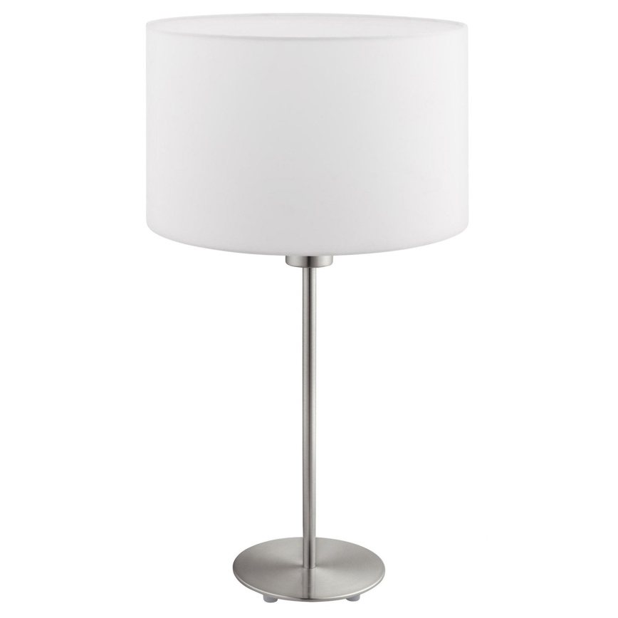 Eglo - Lampe de table LED TUNJA 1xE27/60W/230V 38,5 cm chrome mat/blanc