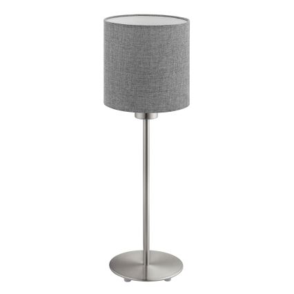 Eglo - Lampe de table LED TUNJA 1xE27/60W/230V 38,5 cm chrome mat/gris