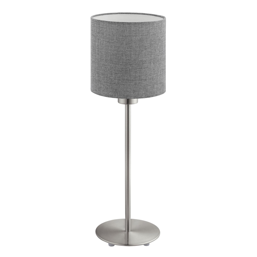 Eglo - Lampe de table LED TUNJA 1xE27/60W/230V 38,5 cm chrome mat/gris