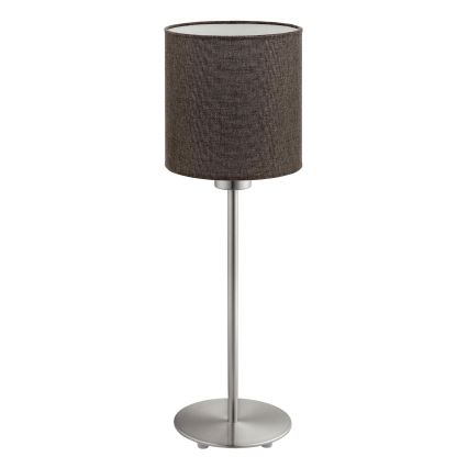 Eglo -  Lampe de table LED TUNJA 1xE27/60W/230V 38,5 cm chrome mat/marron