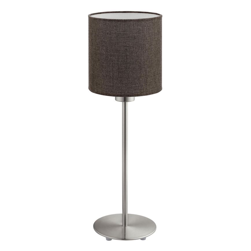 Eglo -  Lampe de table LED TUNJA 1xE27/60W/230V 38,5 cm chrome mat/marron