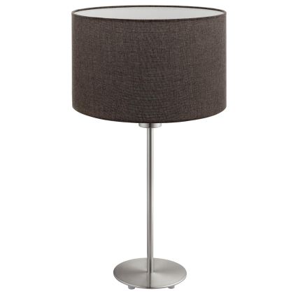 Eglo - Lampe de table LED TUNJA 1xE27/60W/230V 38,5 cm chrome mat/marron