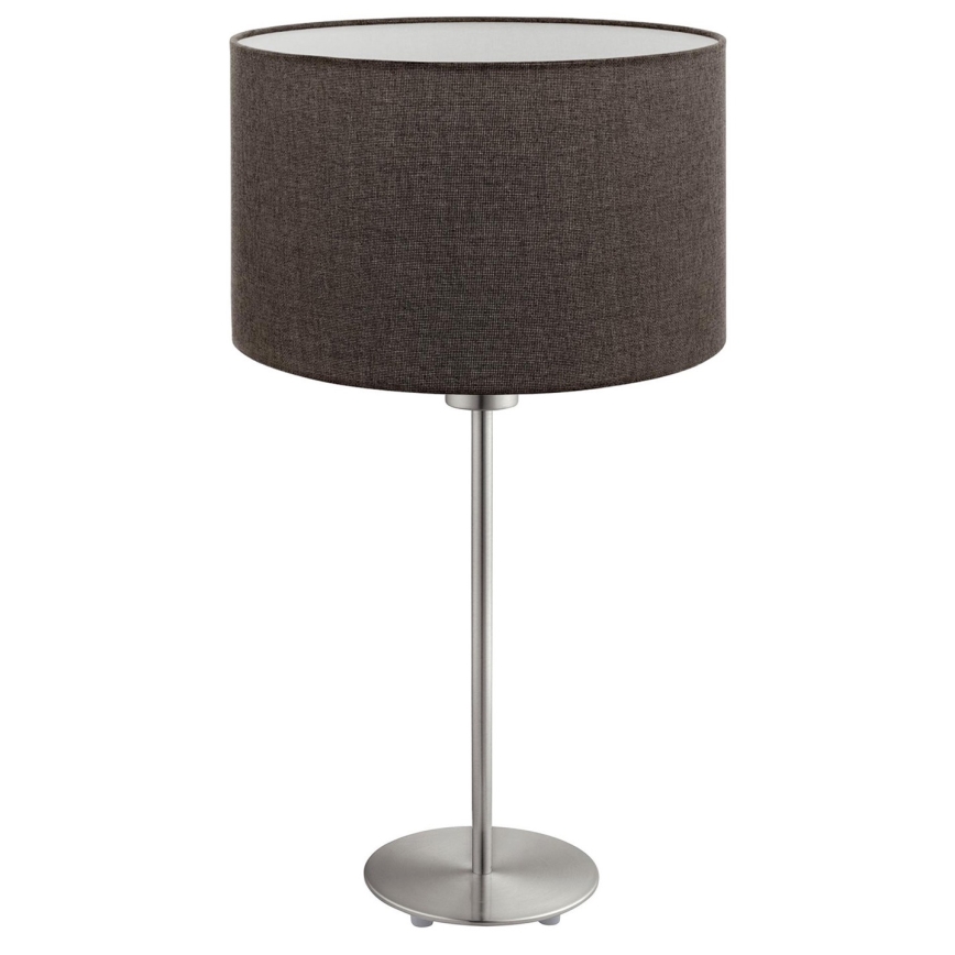 Eglo - Lampe de table LED TUNJA 1xE27/60W/230V 38,5 cm chrome mat/marron