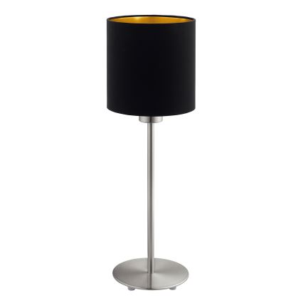 Eglo - Lampe de table LED TUNJA 1xE27/60W/230V 38,5 cm chrome mat/noir