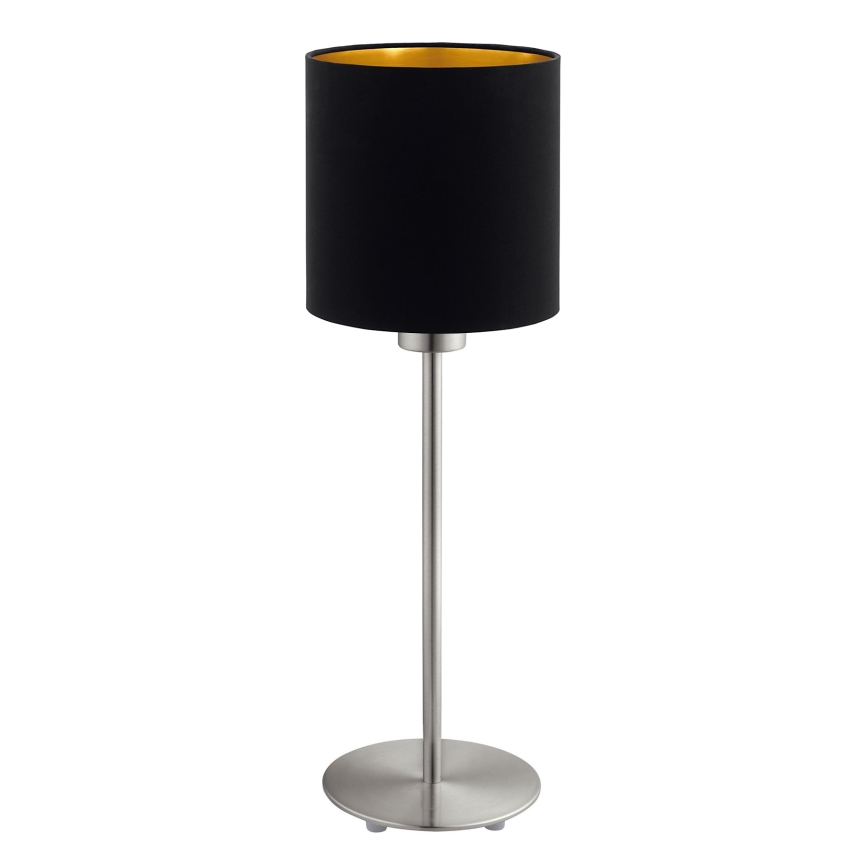 Eglo - Lampe de table LED TUNJA 1xE27/60W/230V 38,5 cm chrome mat/noir
