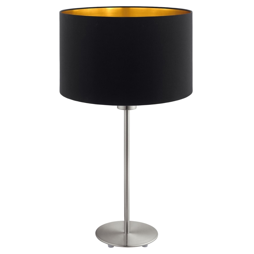 Eglo - Lampe de table LED TUNJA 1xE27/60W/230V 38,5 cm chrome mat/noir