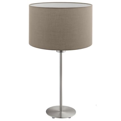 Eglo - Lampe de table LED TUNJA 1xE27/60W/230V 38,5 cm chrome mat/taupe