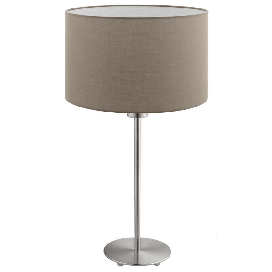 Eglo - Lampe de table LED TUNJA 1xE27/60W/230V 38,5 cm chrome mat/taupe