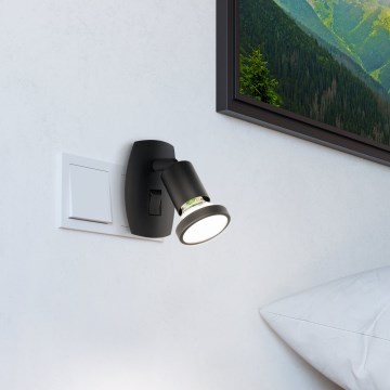 Eglo - LED-armatuur voor stopcontact 1xGU10/4,5W/230V zwart