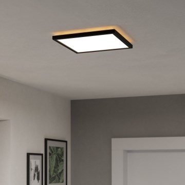 Eglo - LED Badkamer plafondlamp LED/13,4W/230V 2700/4000/6500K 29x29 cm IP44 zwart