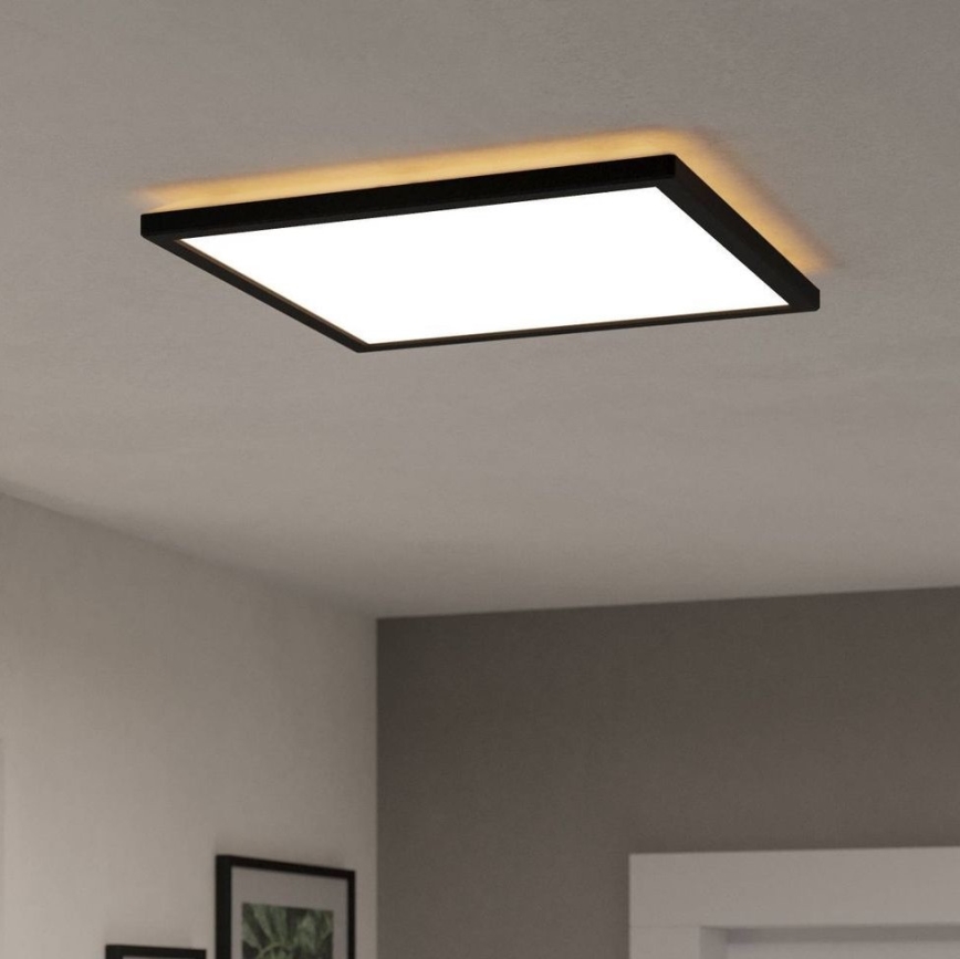 Eglo - LED Badkamer plafondlamp LED/17,6W/230V 2700/4000/6500K 39x39 cm IP44 zwart