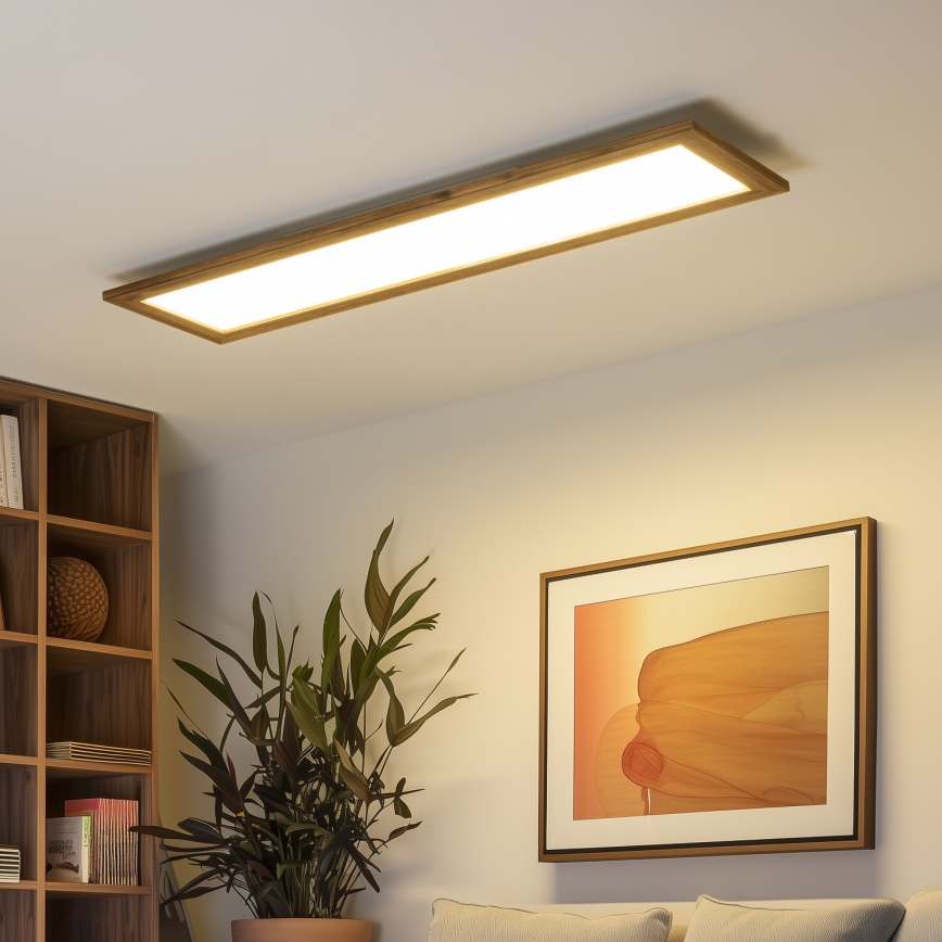 Eglo - LED Bevestigd lichtpaneel SALOBRENA-RW WOOD LED/34W/230V 2700/4000K 124x34 cm bruin